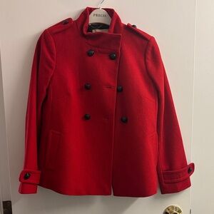 Banana Republic Vibrant Red Pea Coat